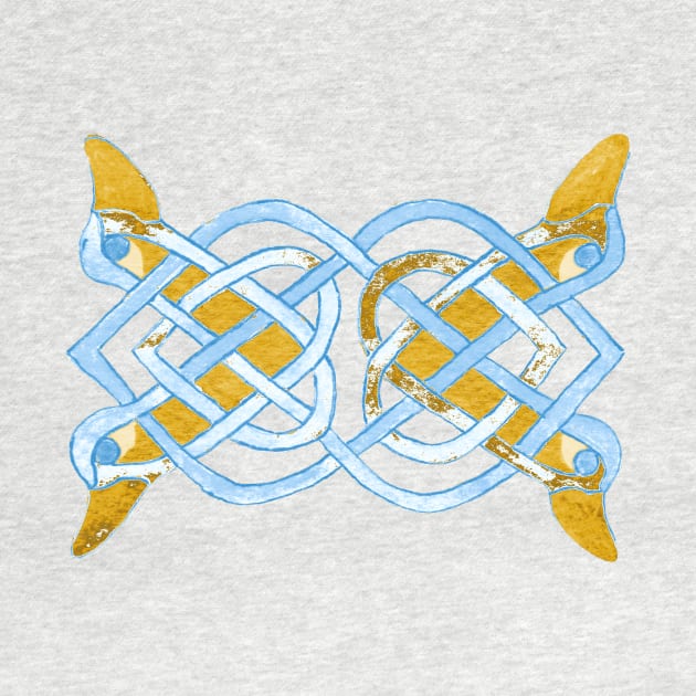 Celtic yellow duck tracery by Zamen